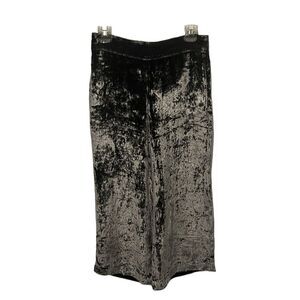 Madewell brown velvet silk blend wide leg crop pants size Small